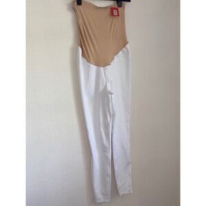 Spanx Maternity Skinny Jeans White High Rise Belly Band XL New With Tags